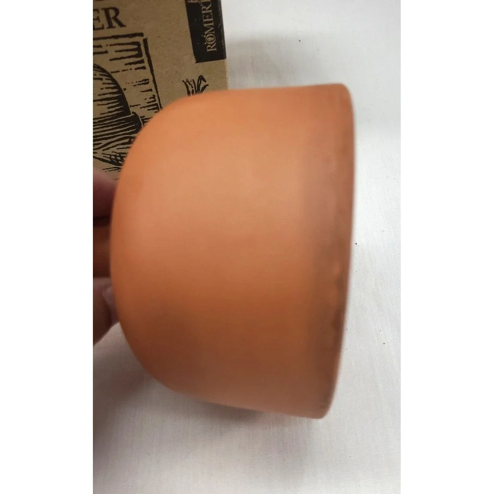 Terracotta Clay Garlic Roaster Baker by Romertopf #30009 w/ Recipes Booklet